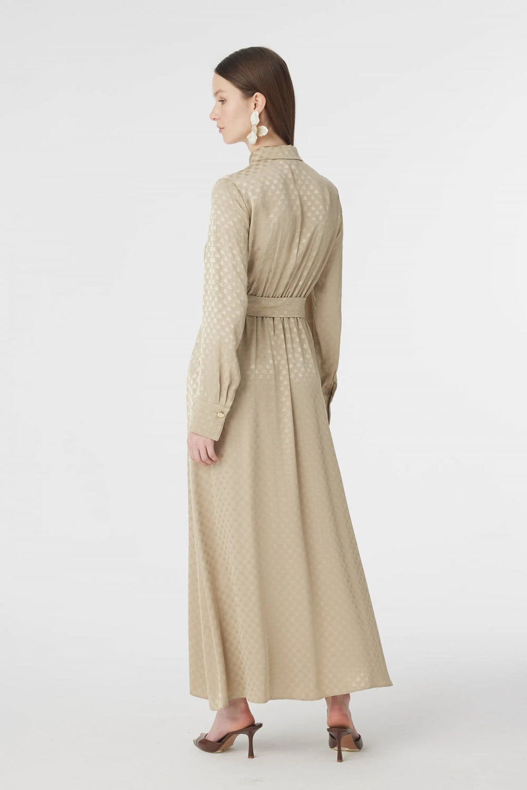 E-0596 GLAZE ELBİSE 38-42 Çağla Elbise 0596