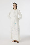 E-0599 SOLENA ELBİSE 36-42 Ekru Elbise 0599