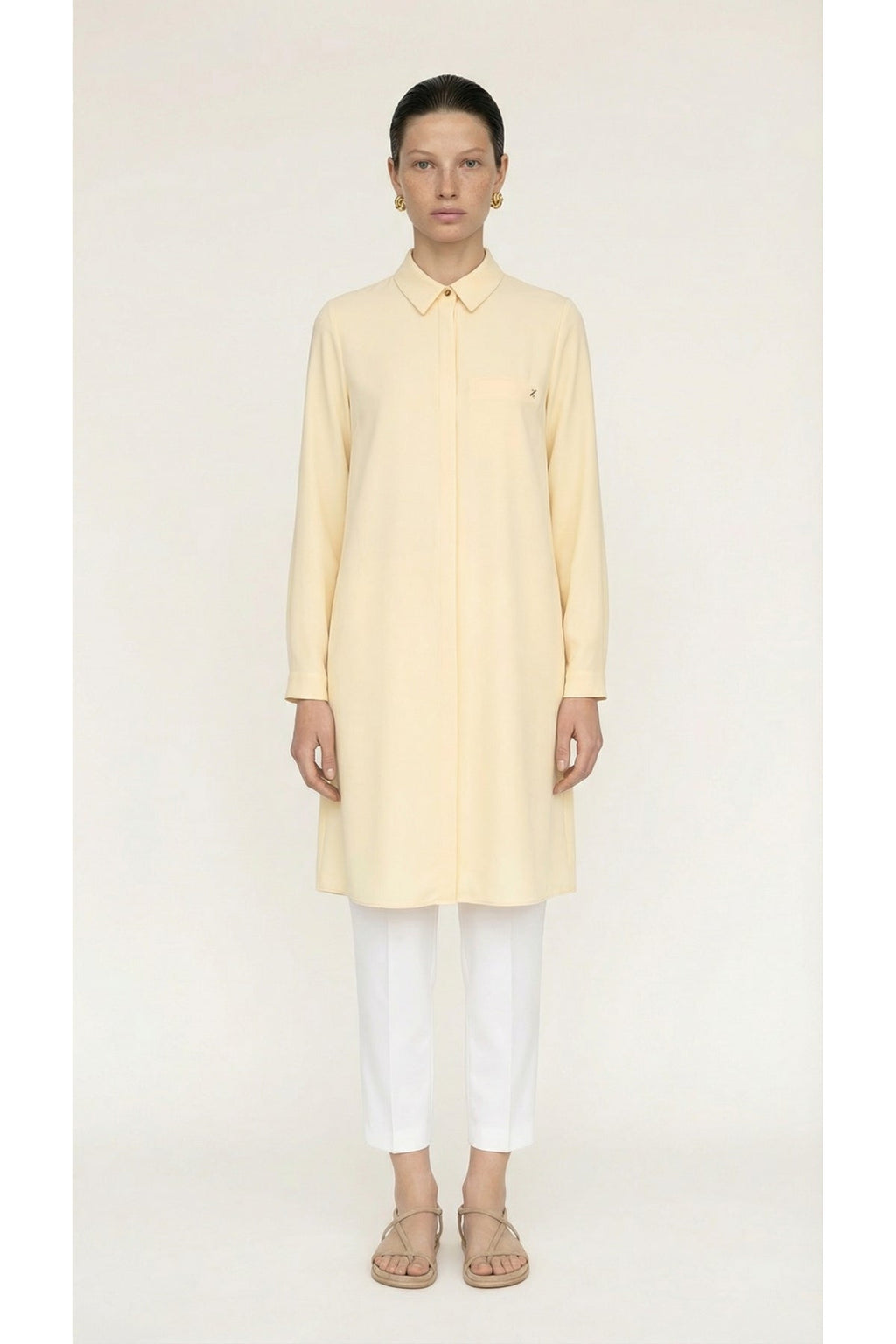 T-0767 SHON TUNİK 38-52 Butter Tunik 0767