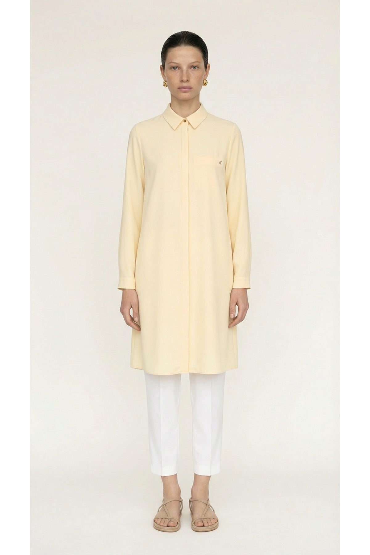 T-0767 SHON TUNİK 38-52 Butter Tunik 0767