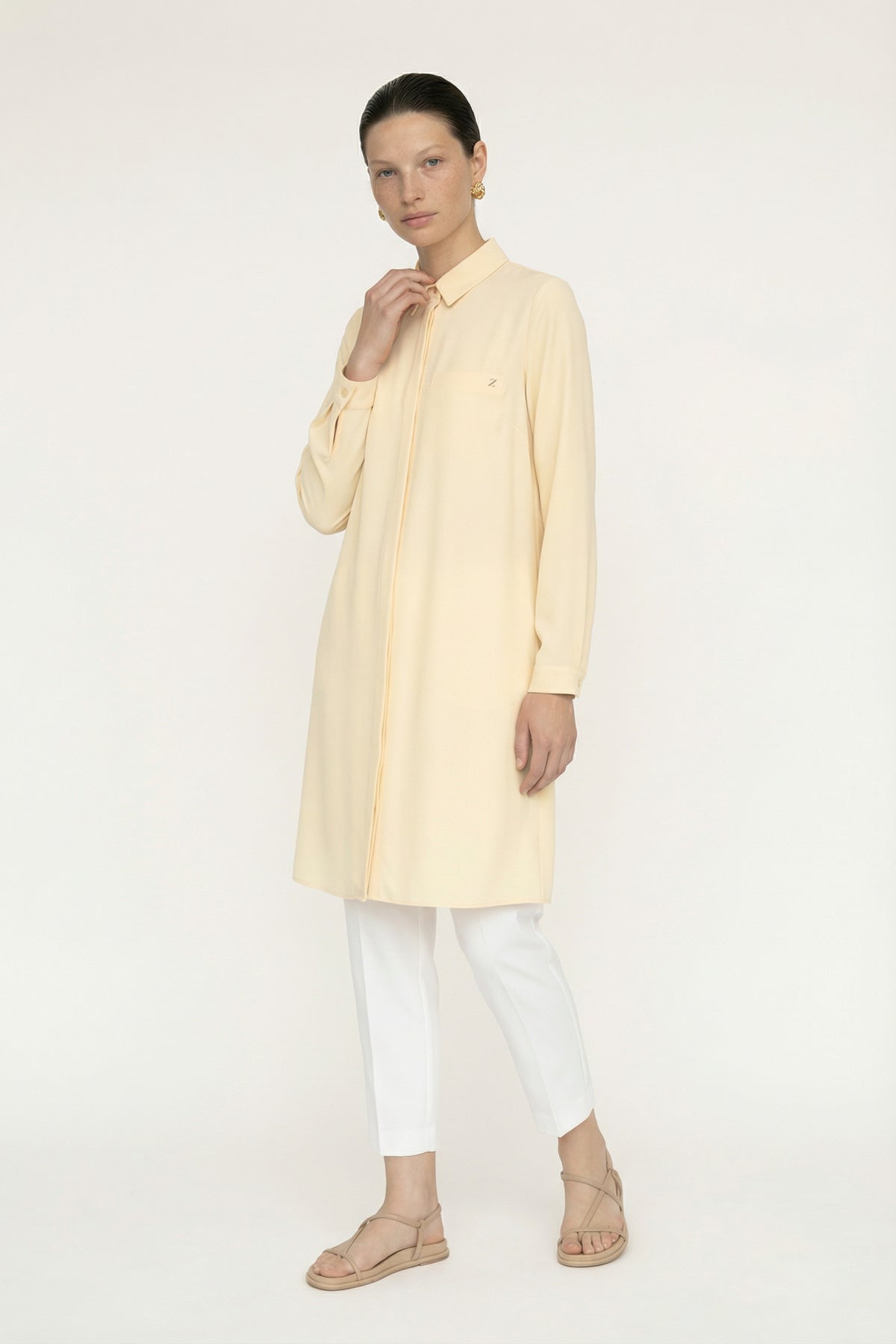T-0767 SHON TUNİK 38-52 Butter Tunik 0767