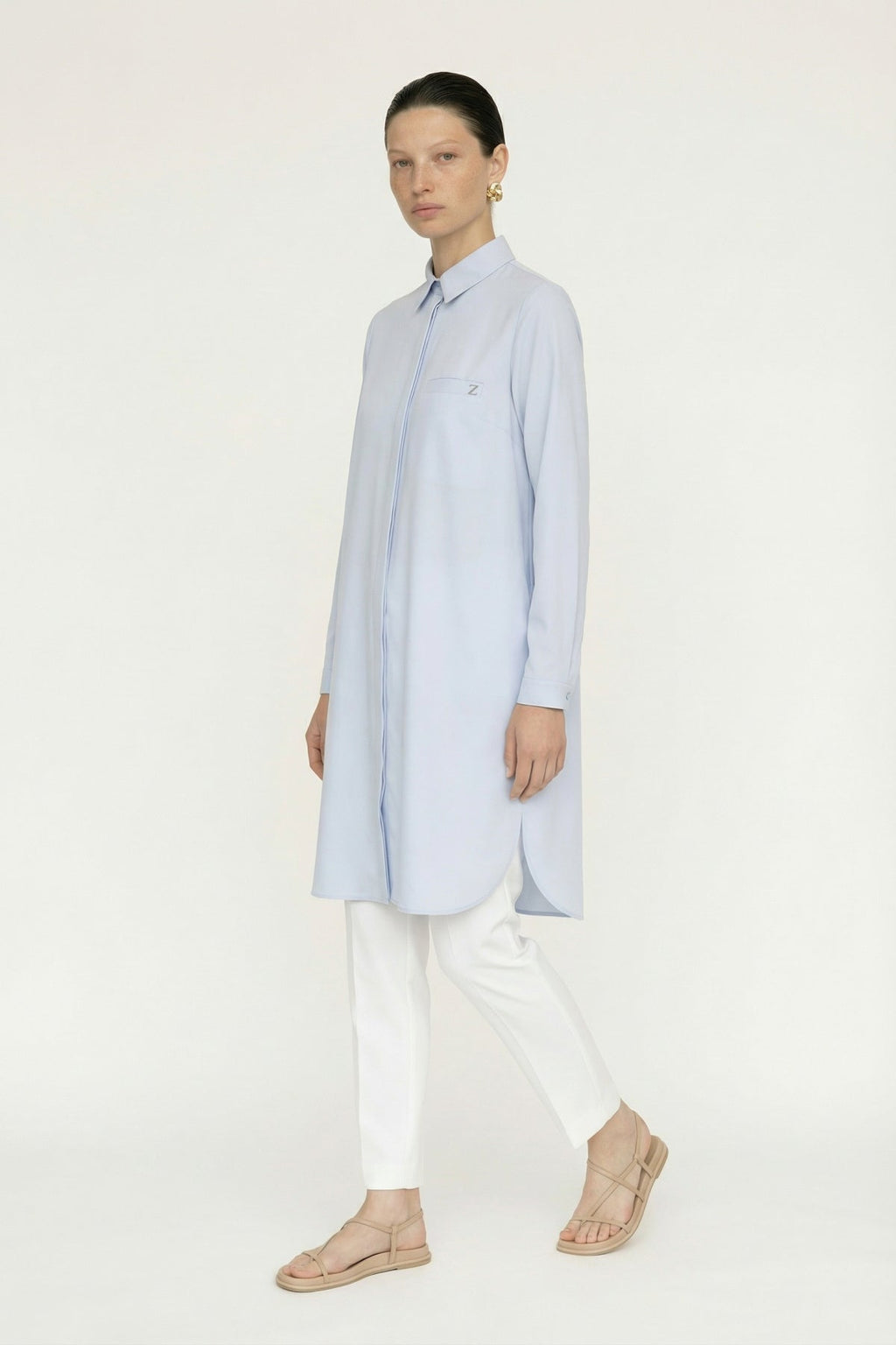 T-0767 SHON TUNİK 38-52 Mavi Tunik 0767