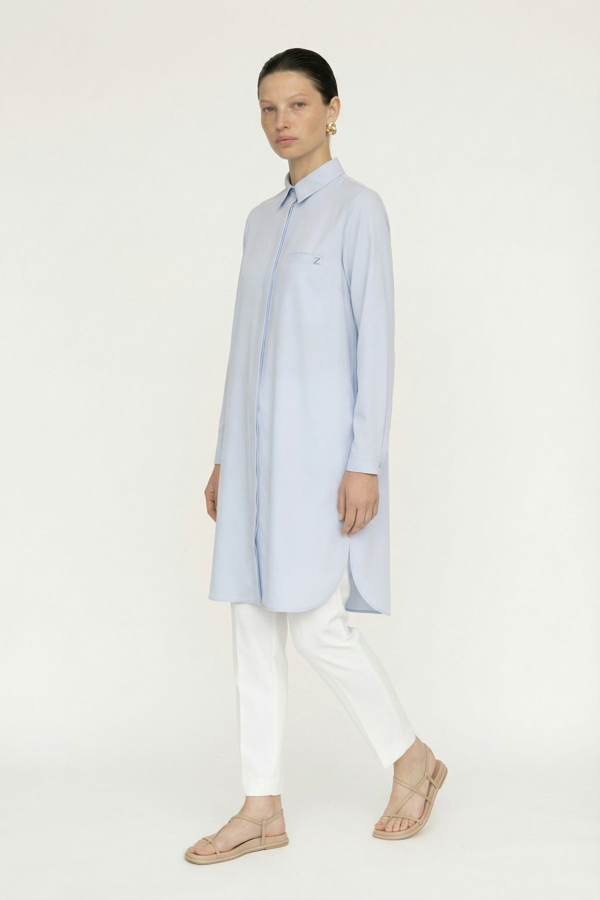 T-0767 SHON TUNİK 38-52 Mavi Tunik 0767