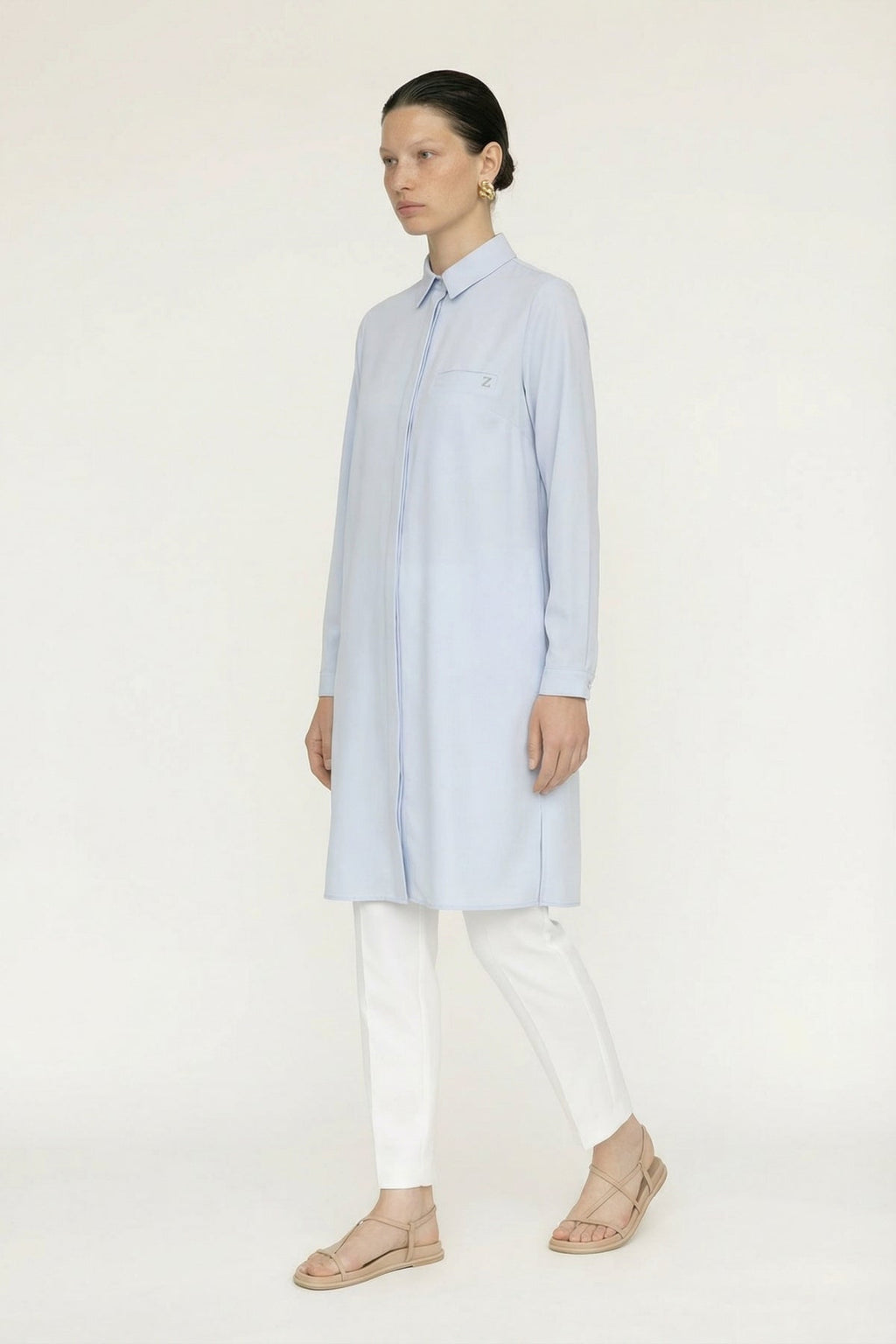 T-0767 SHON TUNİK 38-52 Mavi Tunik 0767