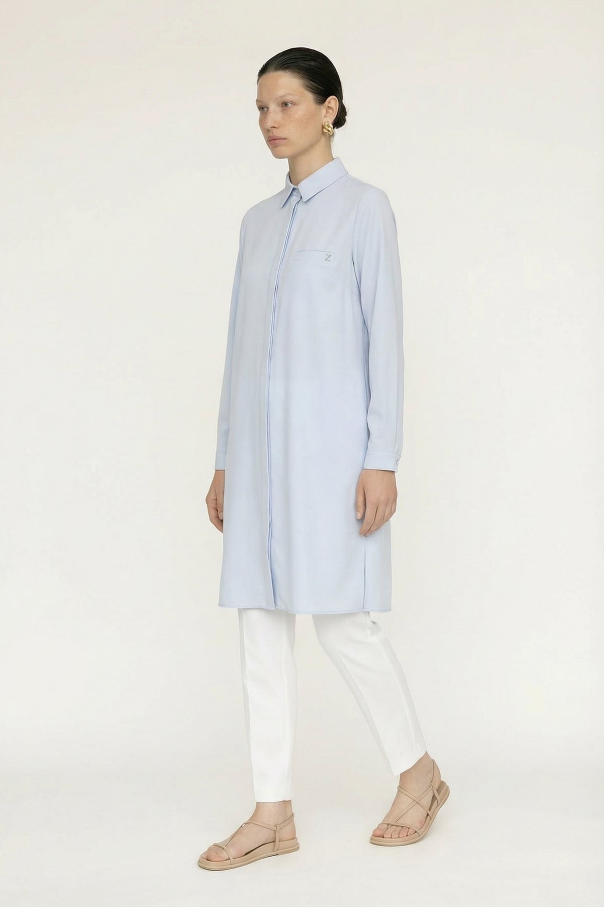 T-0767 SHON TUNİK 38-52 Mavi Tunik 0767