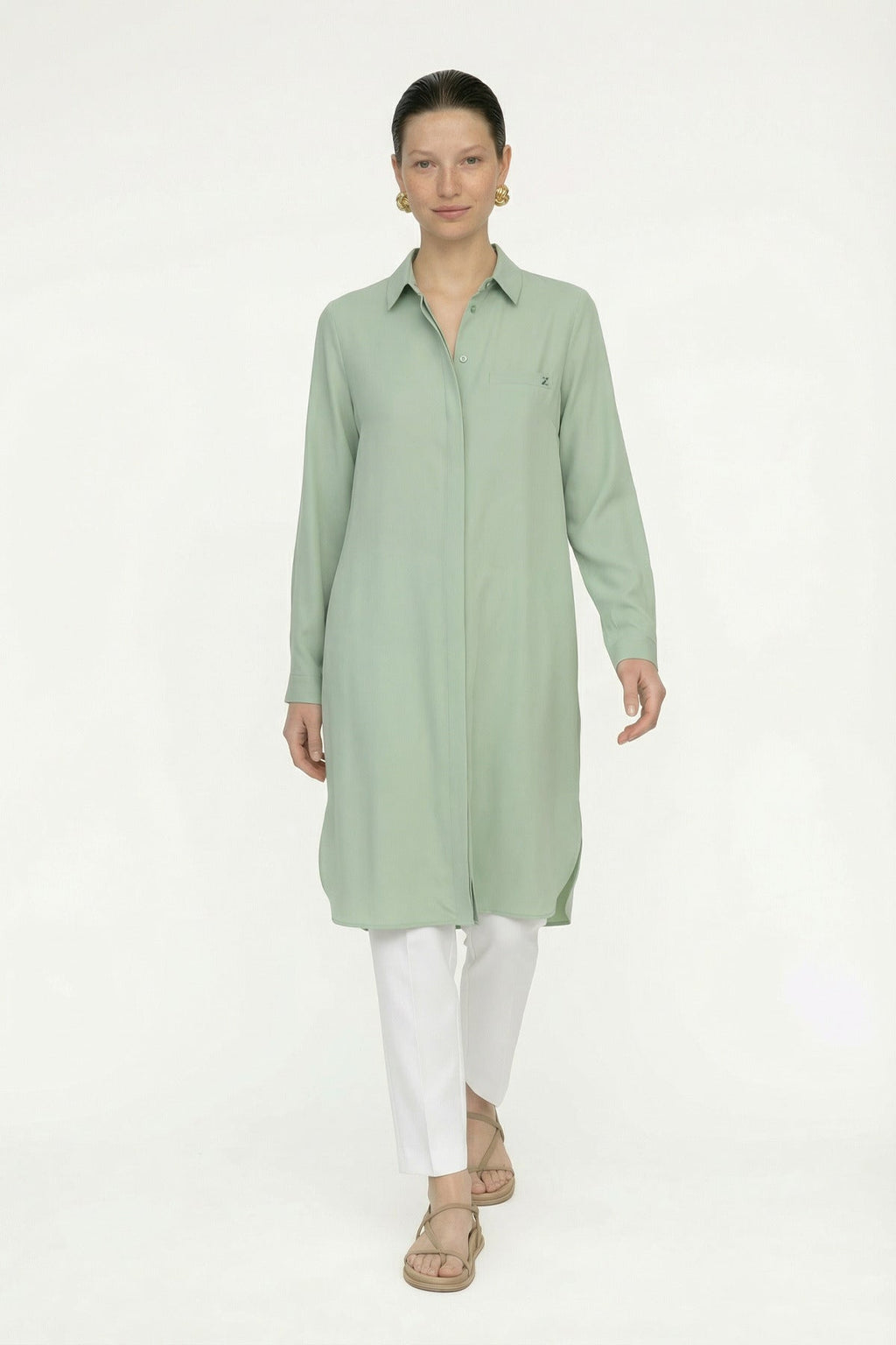 T-0767 SHON TUNİK 38-52 Mint Tunik 0767