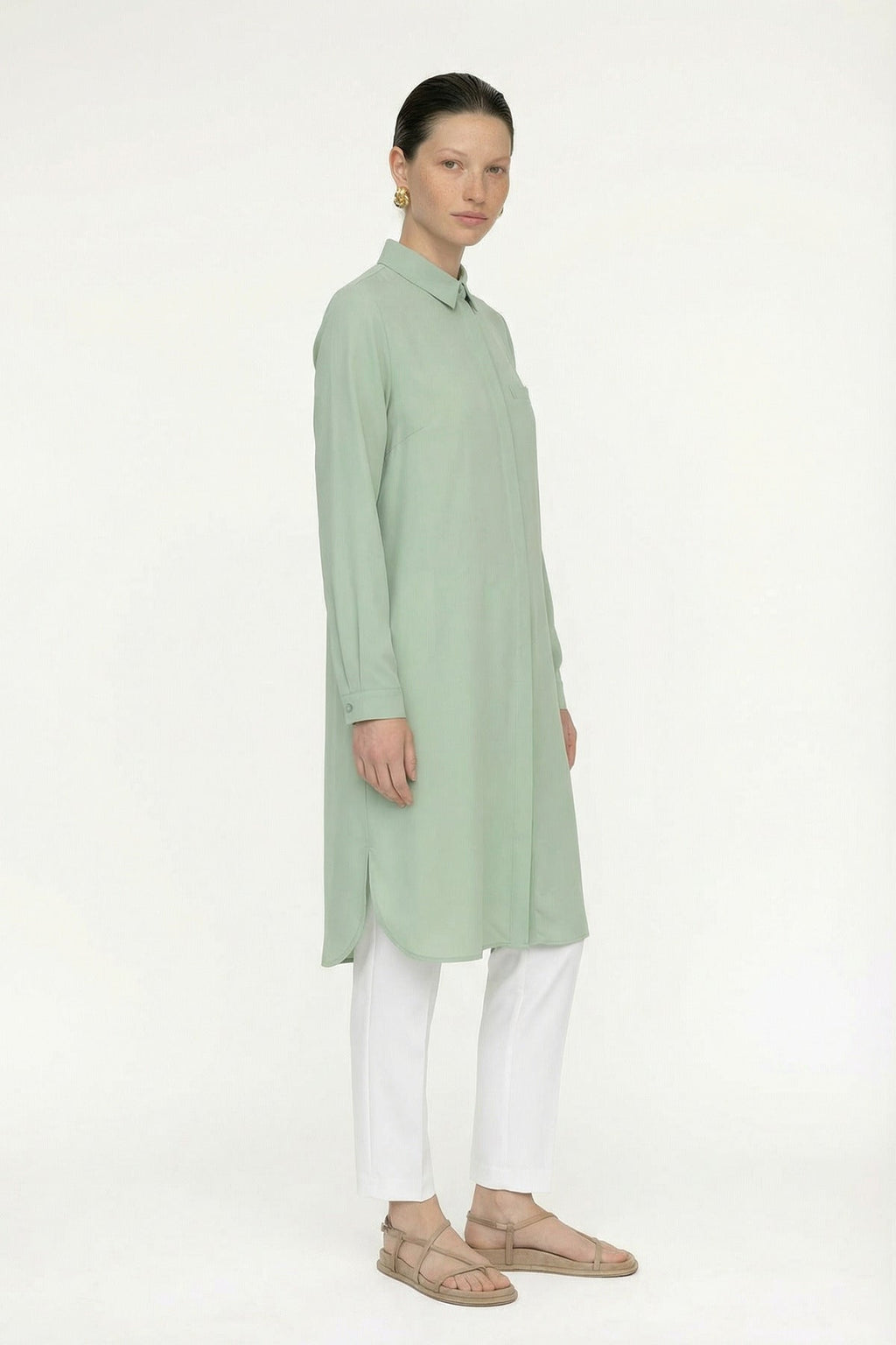 T-0767 SHON TUNİK 38-52 Mint Tunik 0767