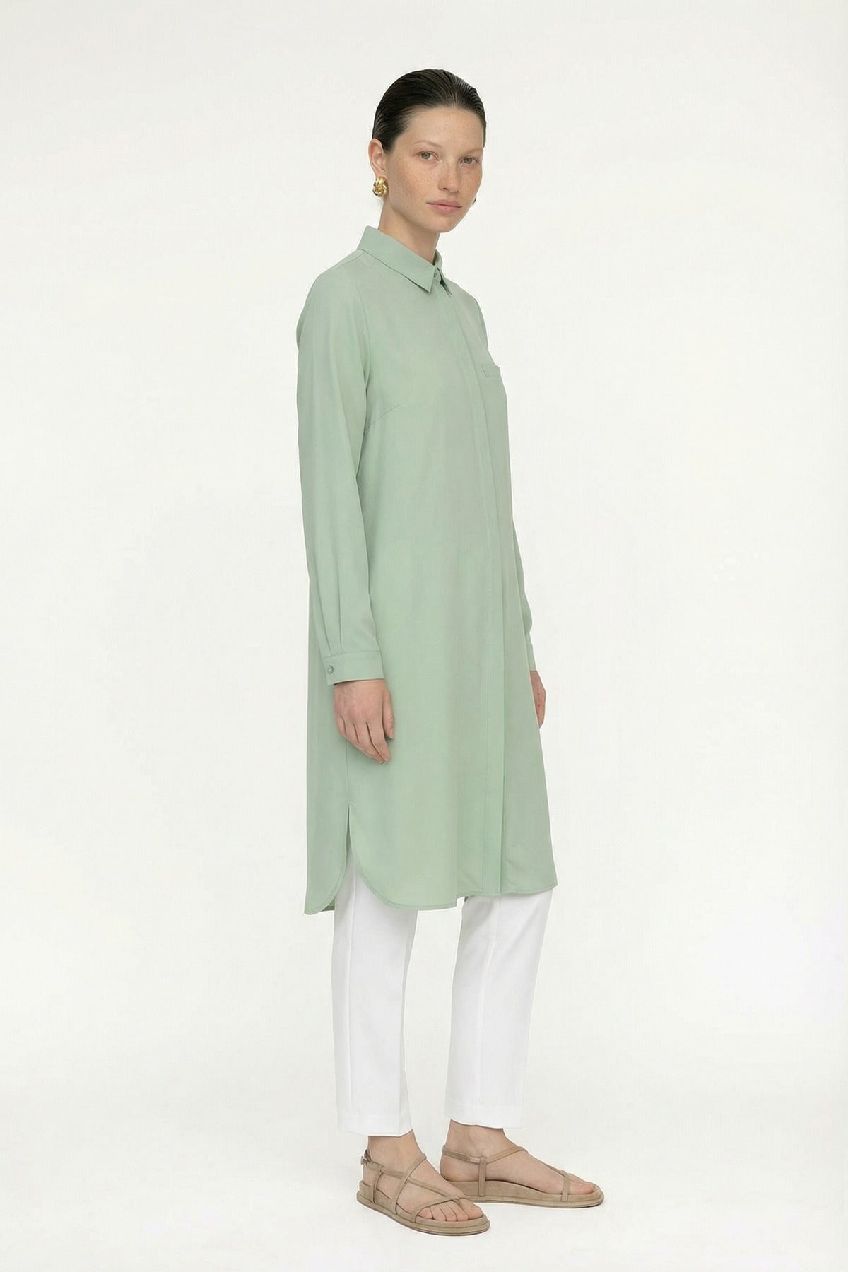 T-0767 SHON TUNİK 38-52 Mint Tunik 0767