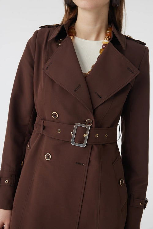 12528 LESNA TRENÇ 38- Kahve Trençkot 12528