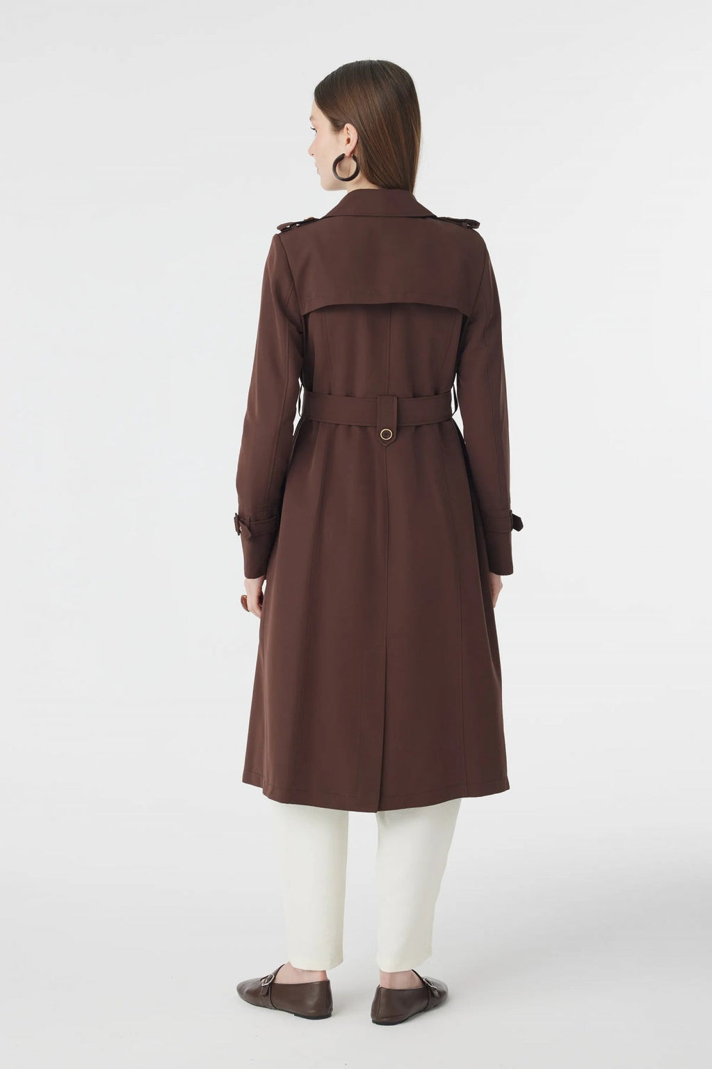 12528 LESNA TRENÇ 38- Kahve Trençkot 12528