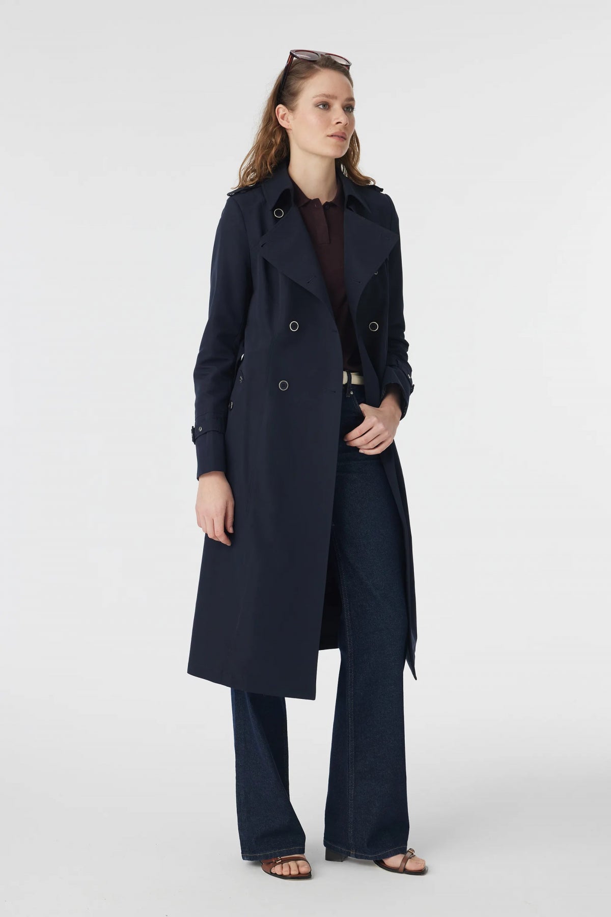 12528 LESNA TRENÇ 38- Lacivert Trençkot 12528