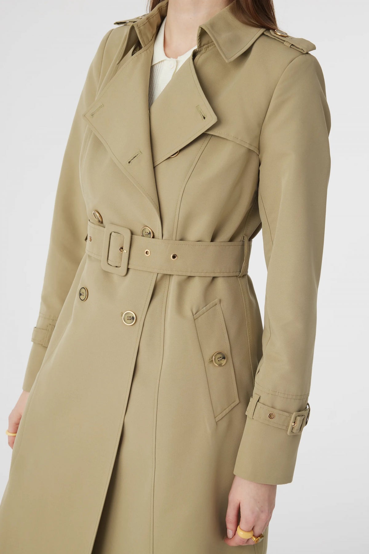 12528 LESNA TRENÇ 38- Yeşil Trençkot 12528