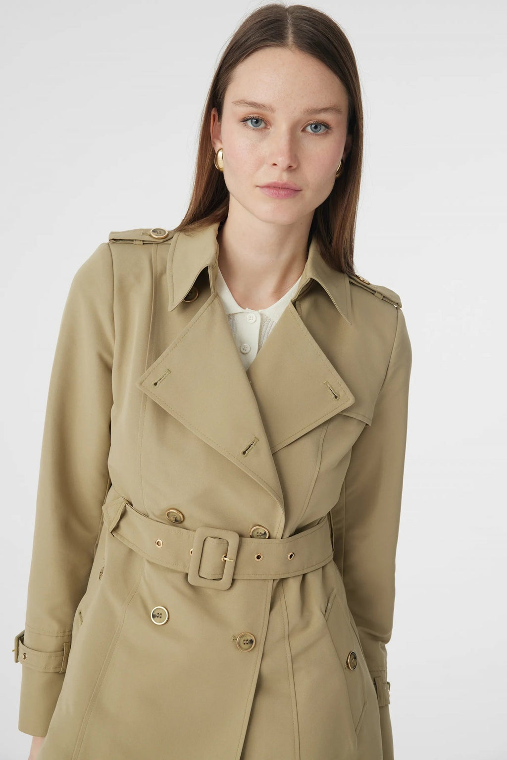 12528 LESNA TRENÇ 38- Yeşil Trençkot 12528