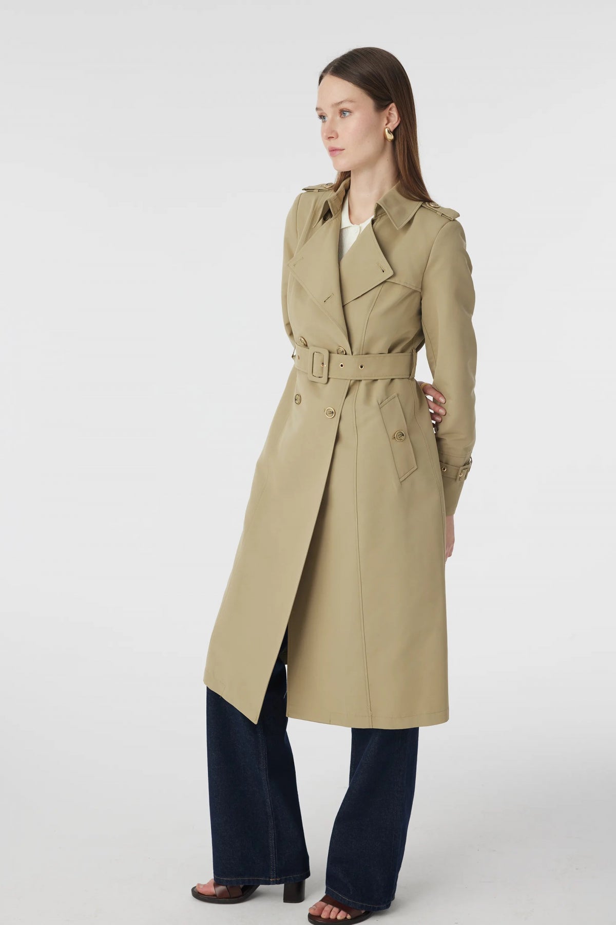 12528 LESNA TRENÇ 38- Yeşil Trençkot 12528