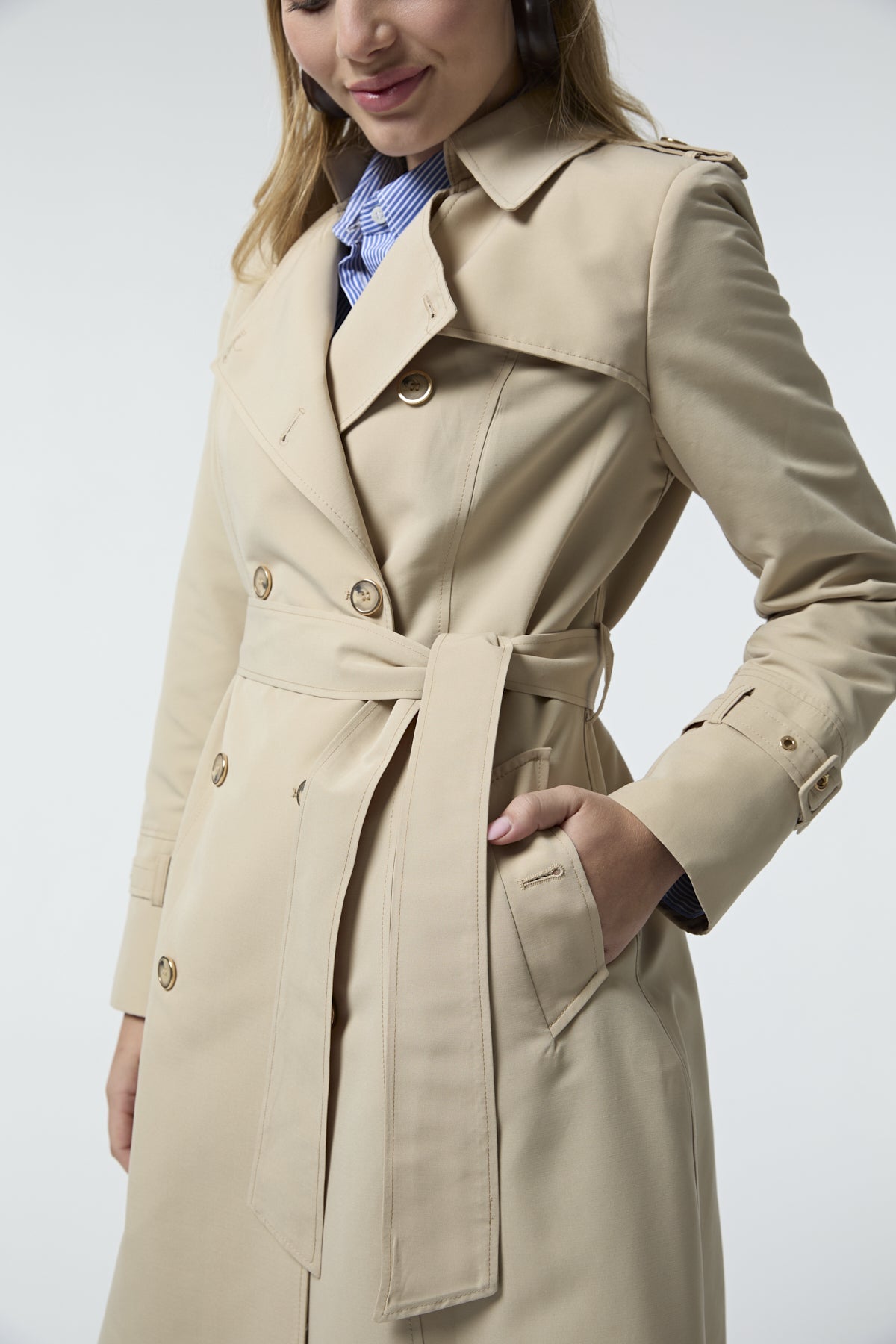 12528 LESNA TRENÇ 40- Bej Trençkot 12528