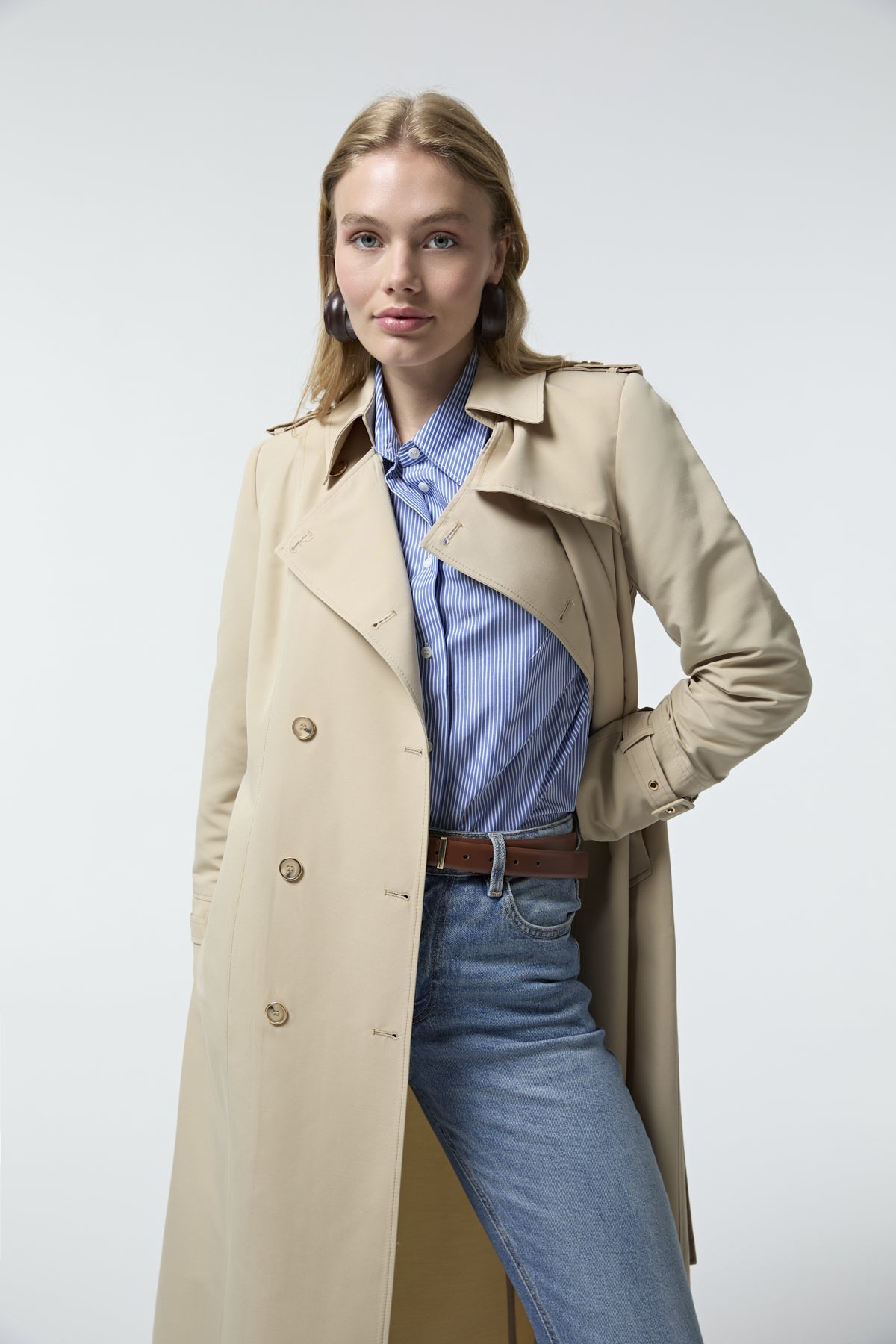 12528 LESNA TRENÇ 40- Bej Trençkot 12528