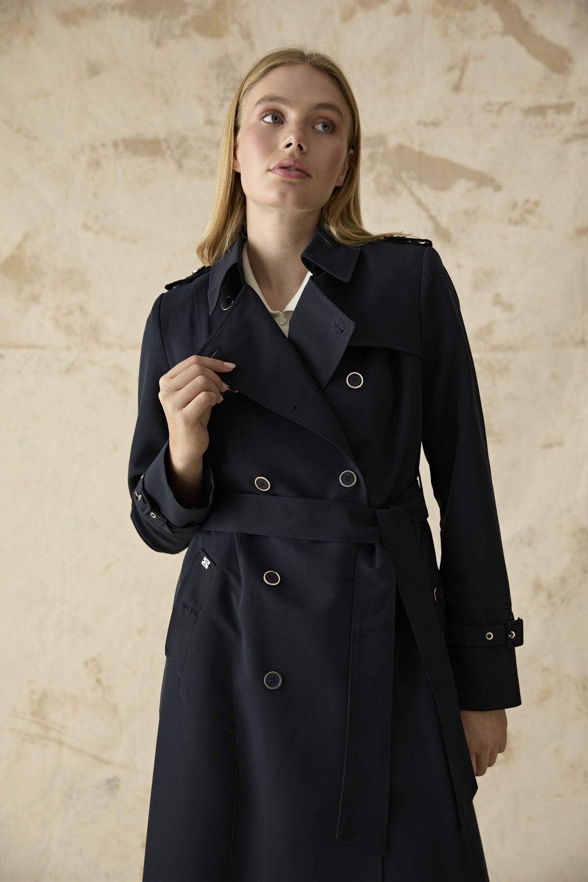 12528 LESNA TRENÇ 40- Lacivert Trençkot 12528