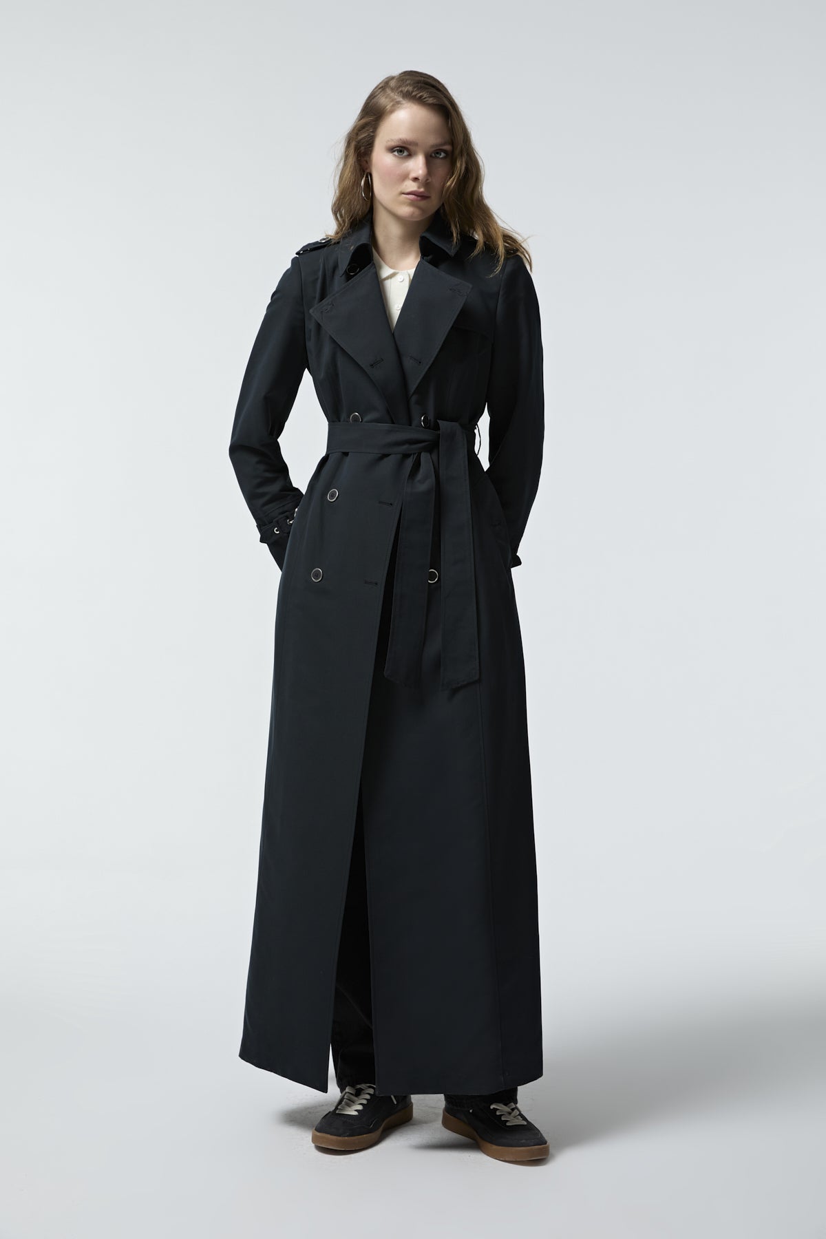 12528 LESNA TRENÇ 40- Siyah Trençkot 12528