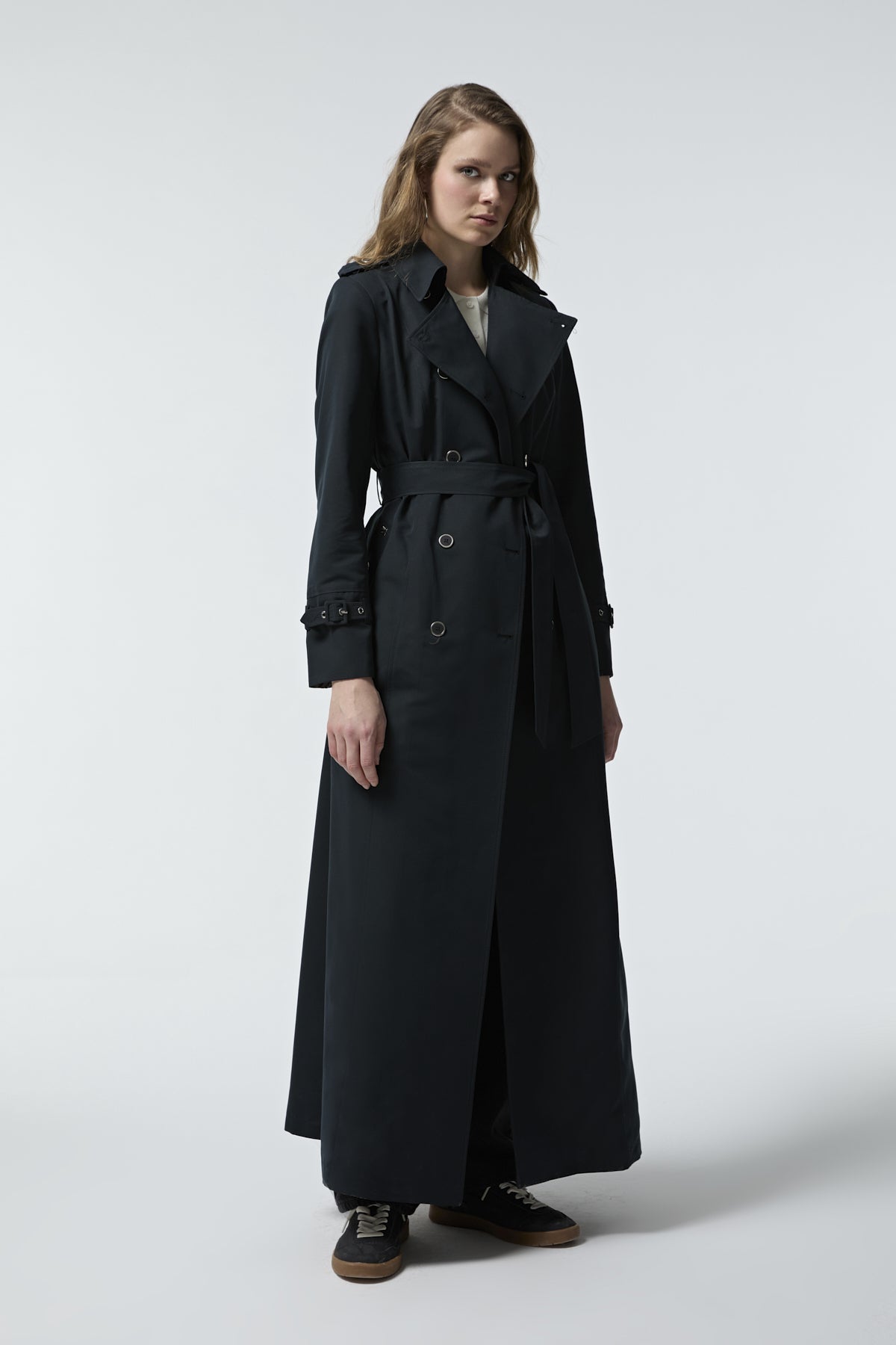 12528 LESNA TRENÇ 40- Siyah Trençkot 12528