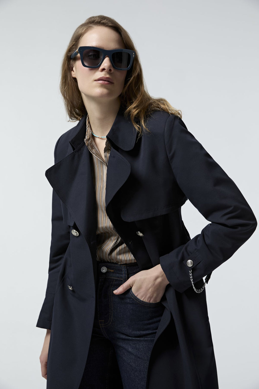 13560 LESNA TRENÇ 38- Lacivert Trençkot 13560