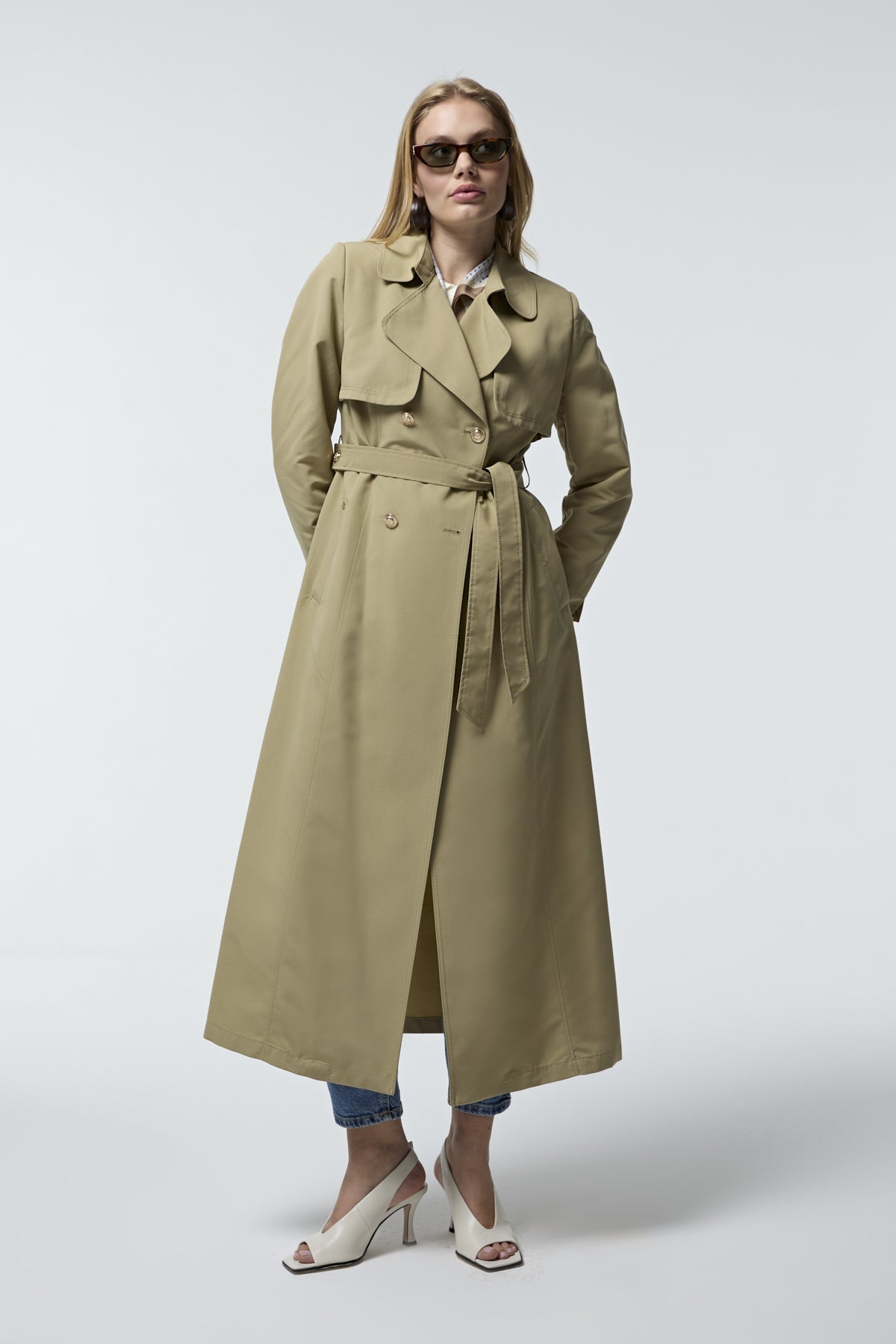 13560 LESNA TRENÇ 38- Yeşil Trençkot 13560