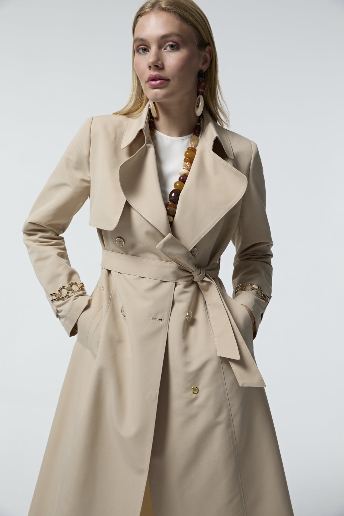 14043 LESNA TRENÇ 38-48 Taş Trençkot 14043