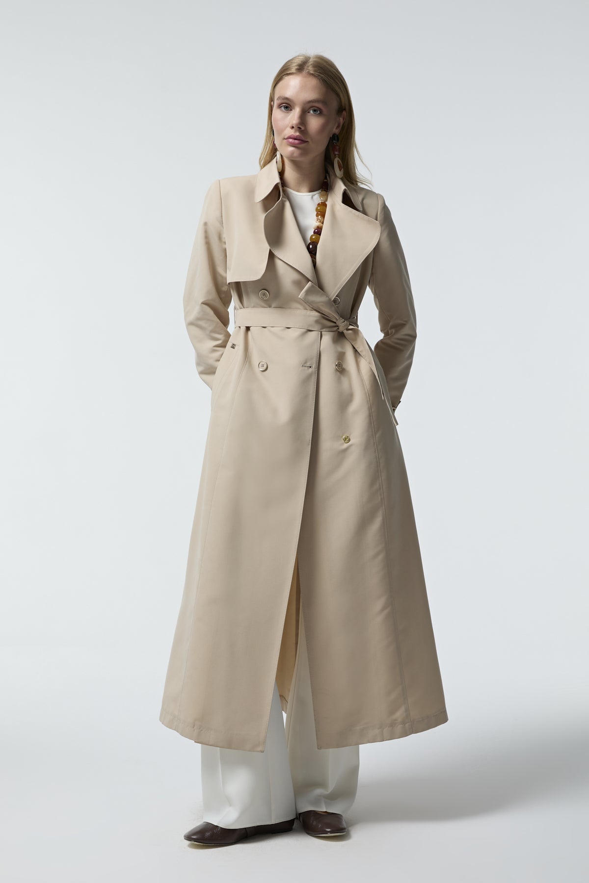 14043 LESNA TRENÇ 38-48 Taş Trençkot 14043