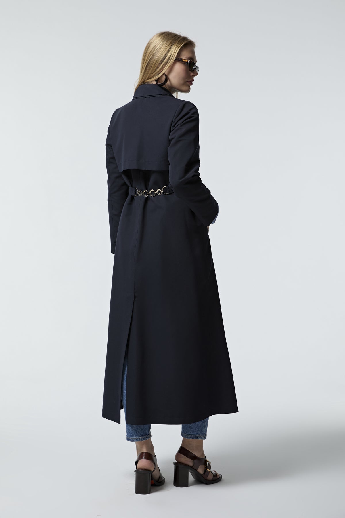 140 LESNA TRENÇ 38- Lacivert Trençkot 14046