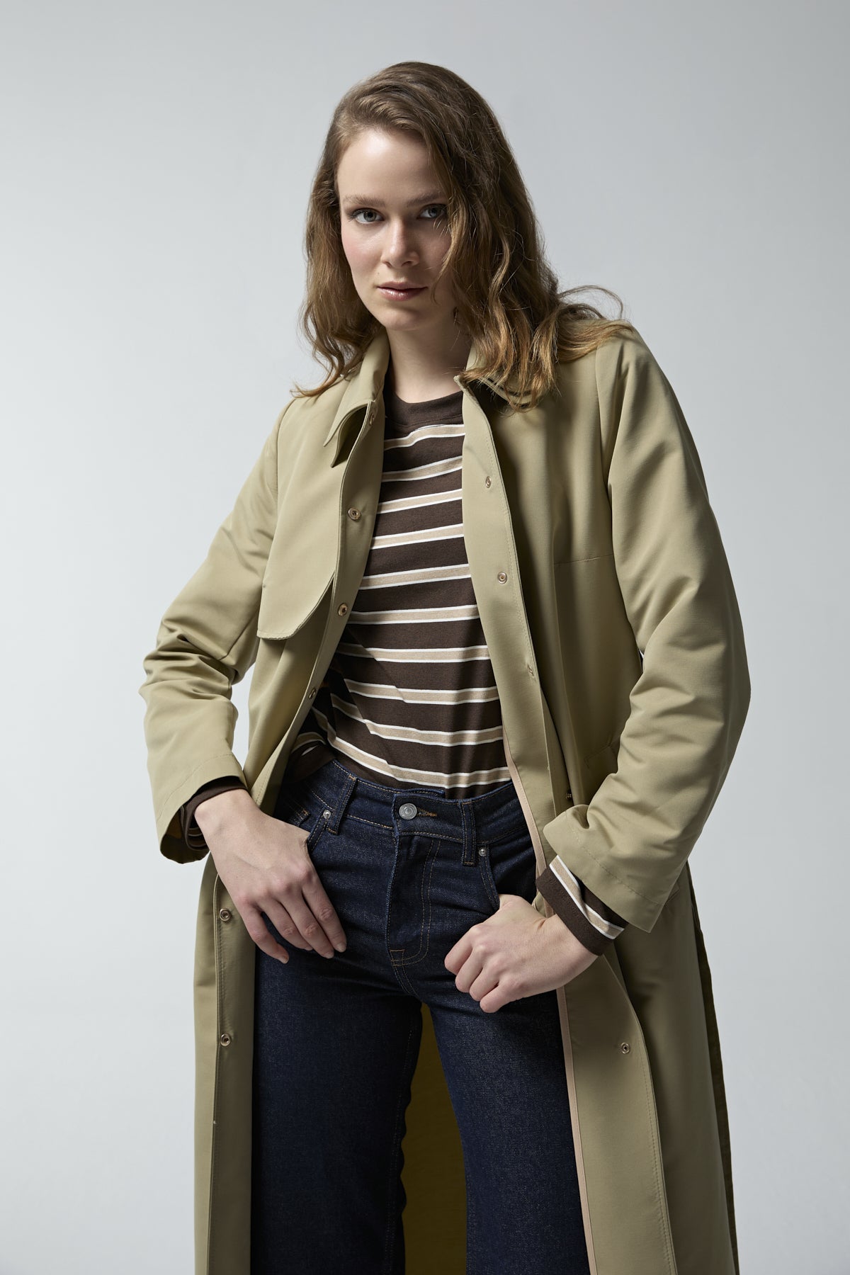 140 LESNA TRENÇ 38- Yeşil Trençkot 14046