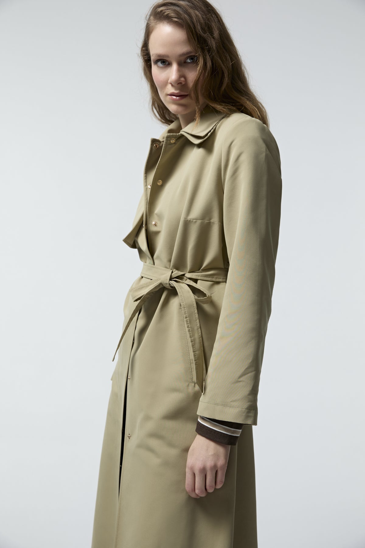 140 LESNA TRENÇ 38- Yeşil Trençkot 14046