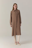 T-1428 LİYA TUNİK 44-52 Mocha Tunik 1428