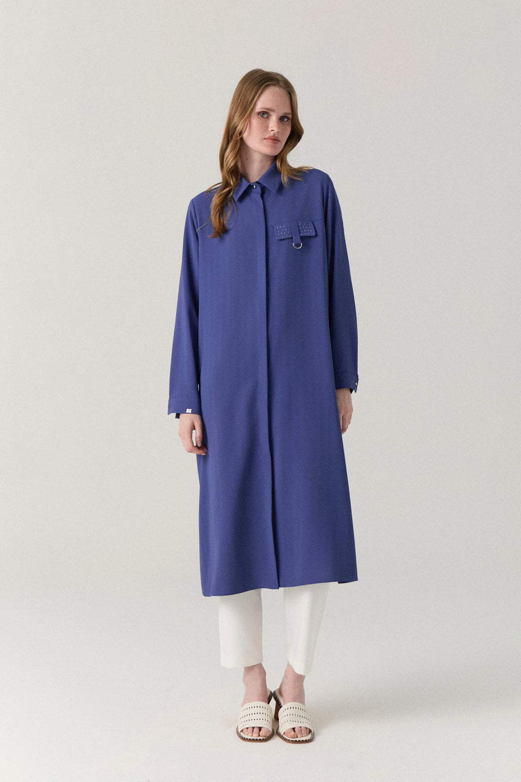 T-1428 LİYA TUNİK 44-52 Menekşe Tunik 1428