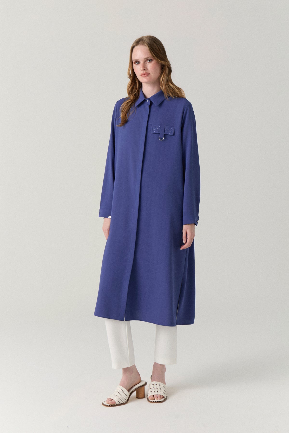 T-1428 LİYA TUNİK 44-52 Menekşe Tunik 1428