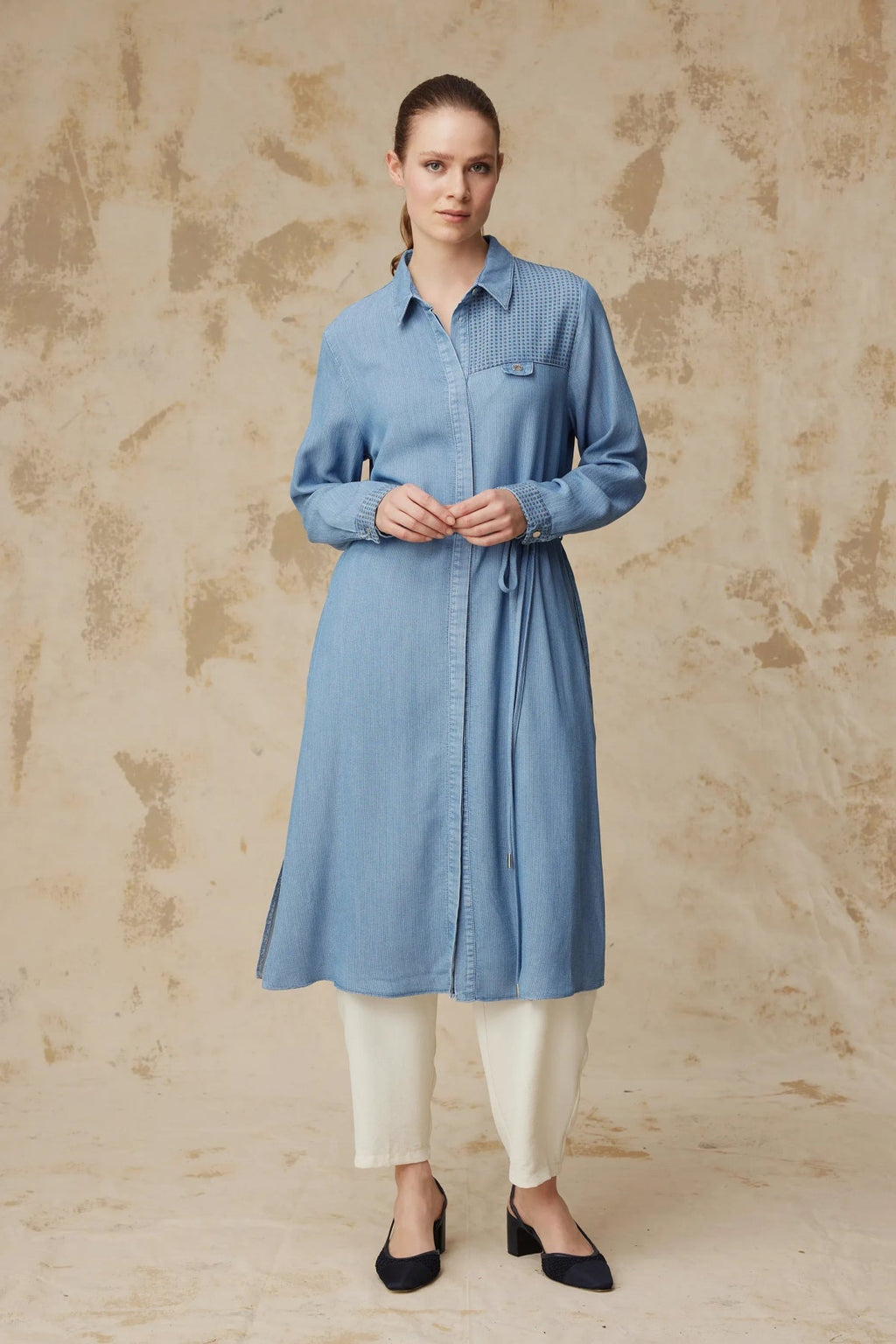T-1627 NOA TUNİK 44-52 Mavi Tunik 1627