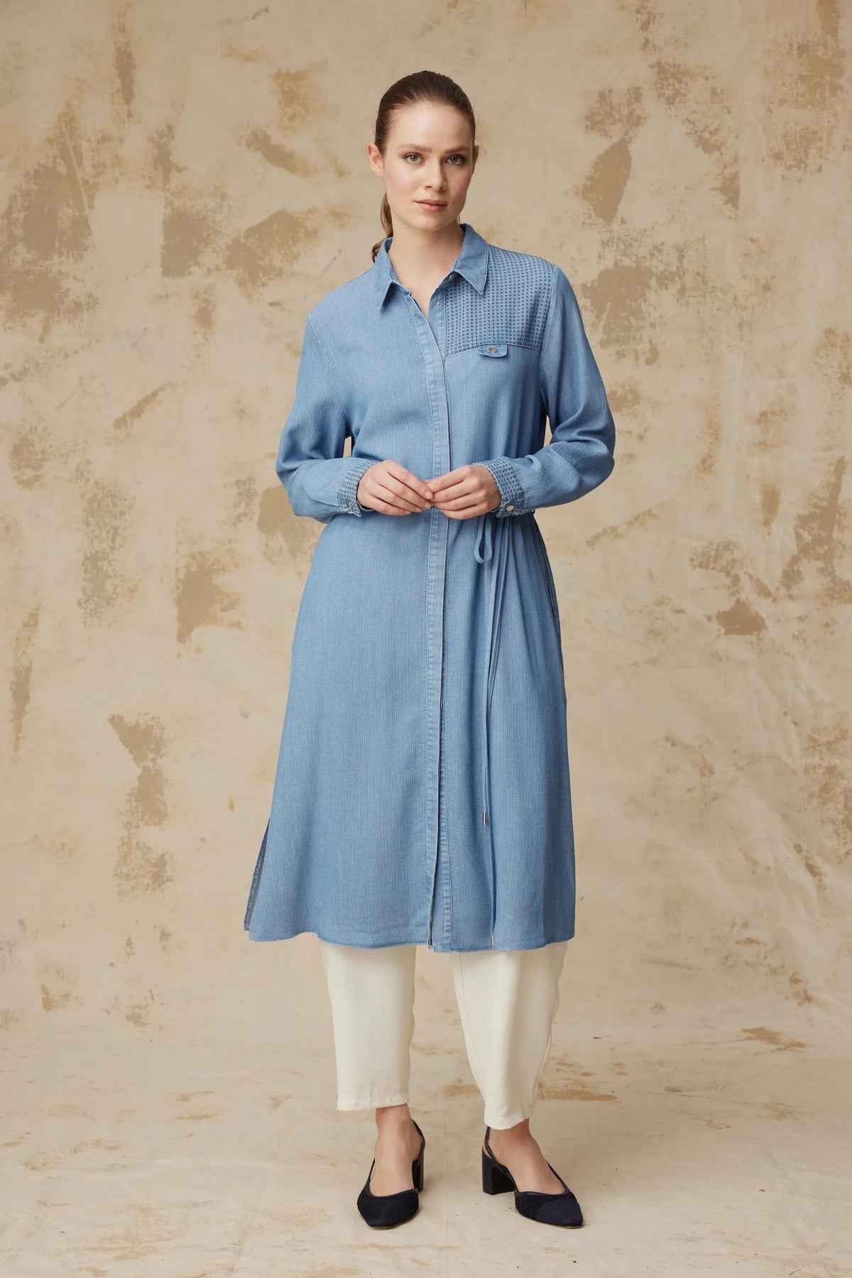 T-1627 NOA TUNİK 44-52 Mavi Tunik 1627