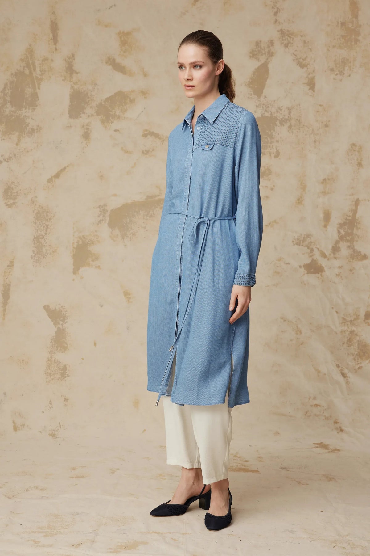 T-1627 NOA TUNİK 44-52 Mavi Tunik 1627