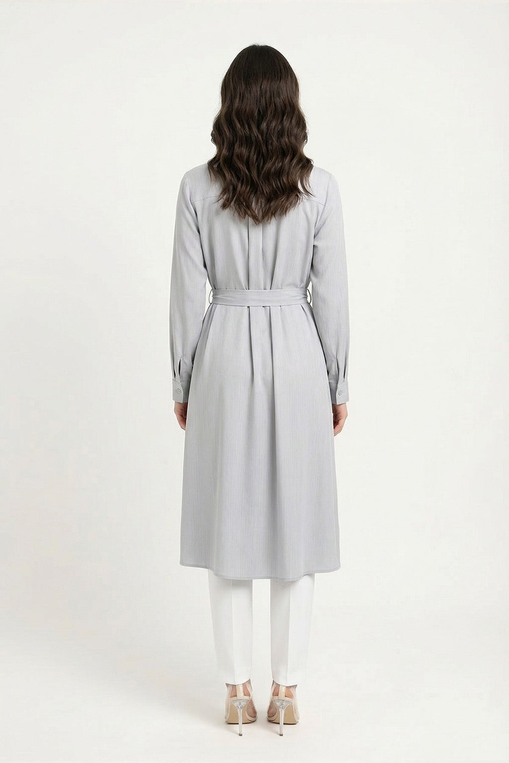 T-1628 SAREL TUNİK 42-50 Gri/mavi Tunik 1628