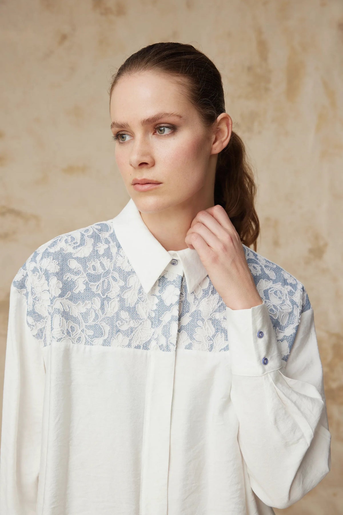 T-1637 SOLENA TUNİK SML (S ÇİFT) Ekru Tunik 1637