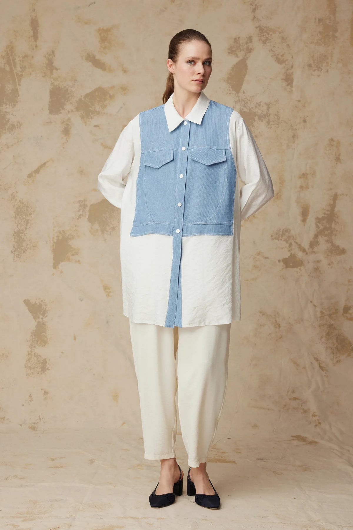 T-1644 NOA TUNİK 38-42 Mavi Tunik 1644
