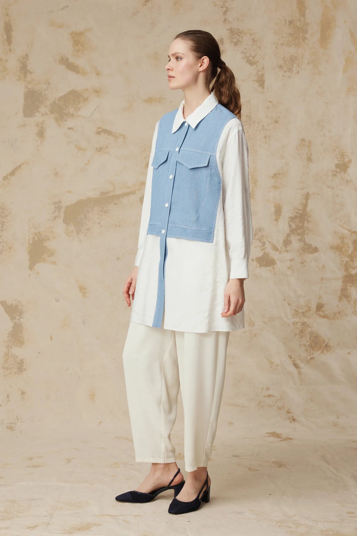T-1644 NOA TUNİK 38-42 Mavi Tunik 1644