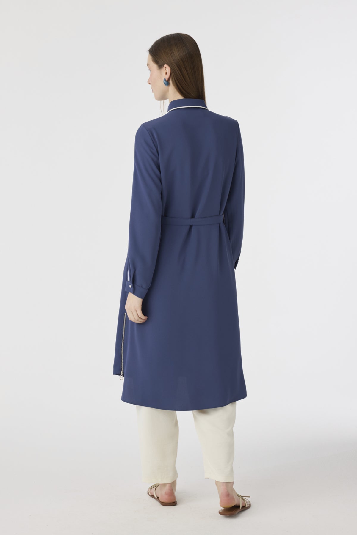 T-1646 TRAPHY TUNİK 38-46 Indigo Tunik 1646