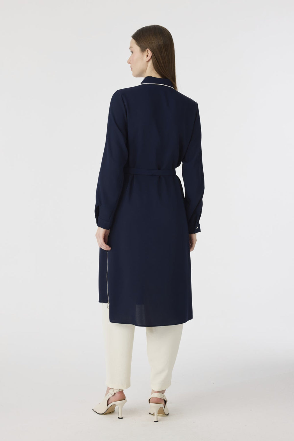 T-1646 TRAPHY TUNİK 38-46 Lacivert Tunik 1646