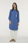 T-1654 LİYA TUNİK 38-46 Mavi Tunik 1654