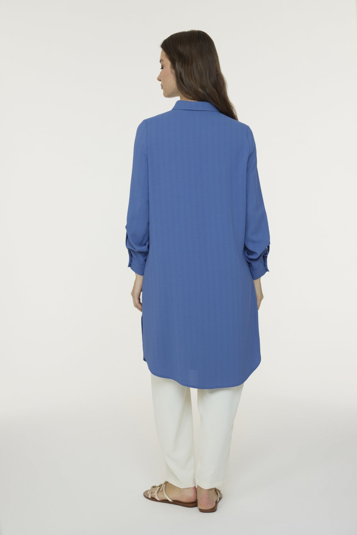 T-1654 LİYA TUNİK 38-46 Mavi Tunik 1654