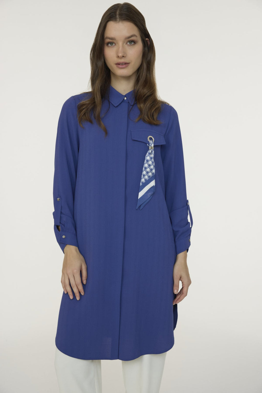 T-1654 LİYA TUNİK 38-46 Menekşe Tunik 1654