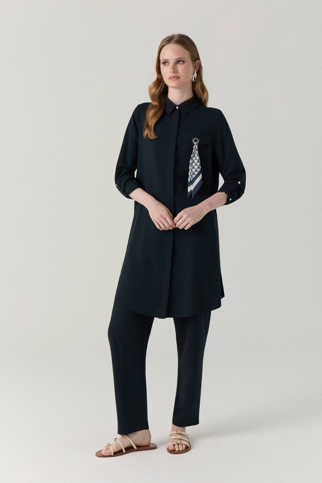 T-1654 SAREL TUNİK 38-46 Lacivert Tunik 1654