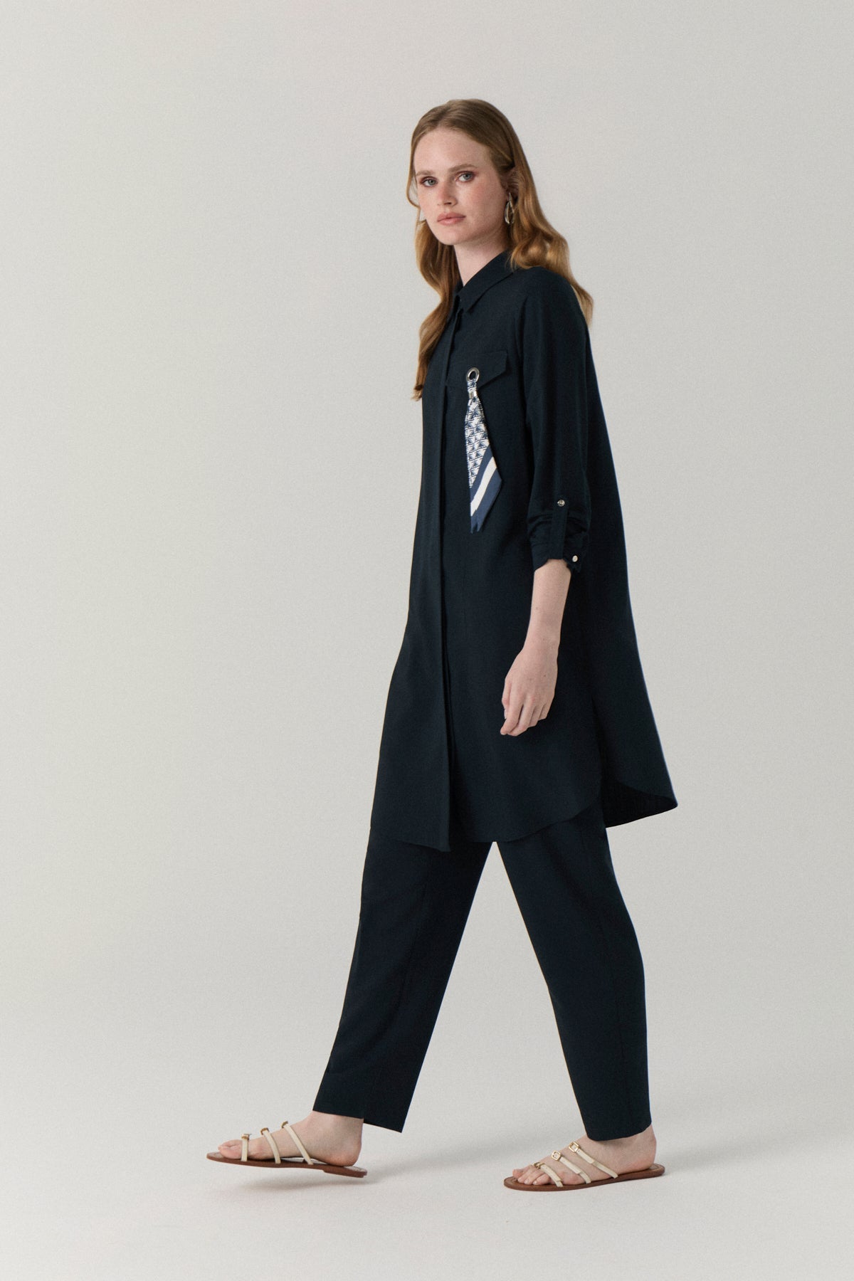 T-1654 SAREL TUNİK 38-46 Lacivert Tunik 1654