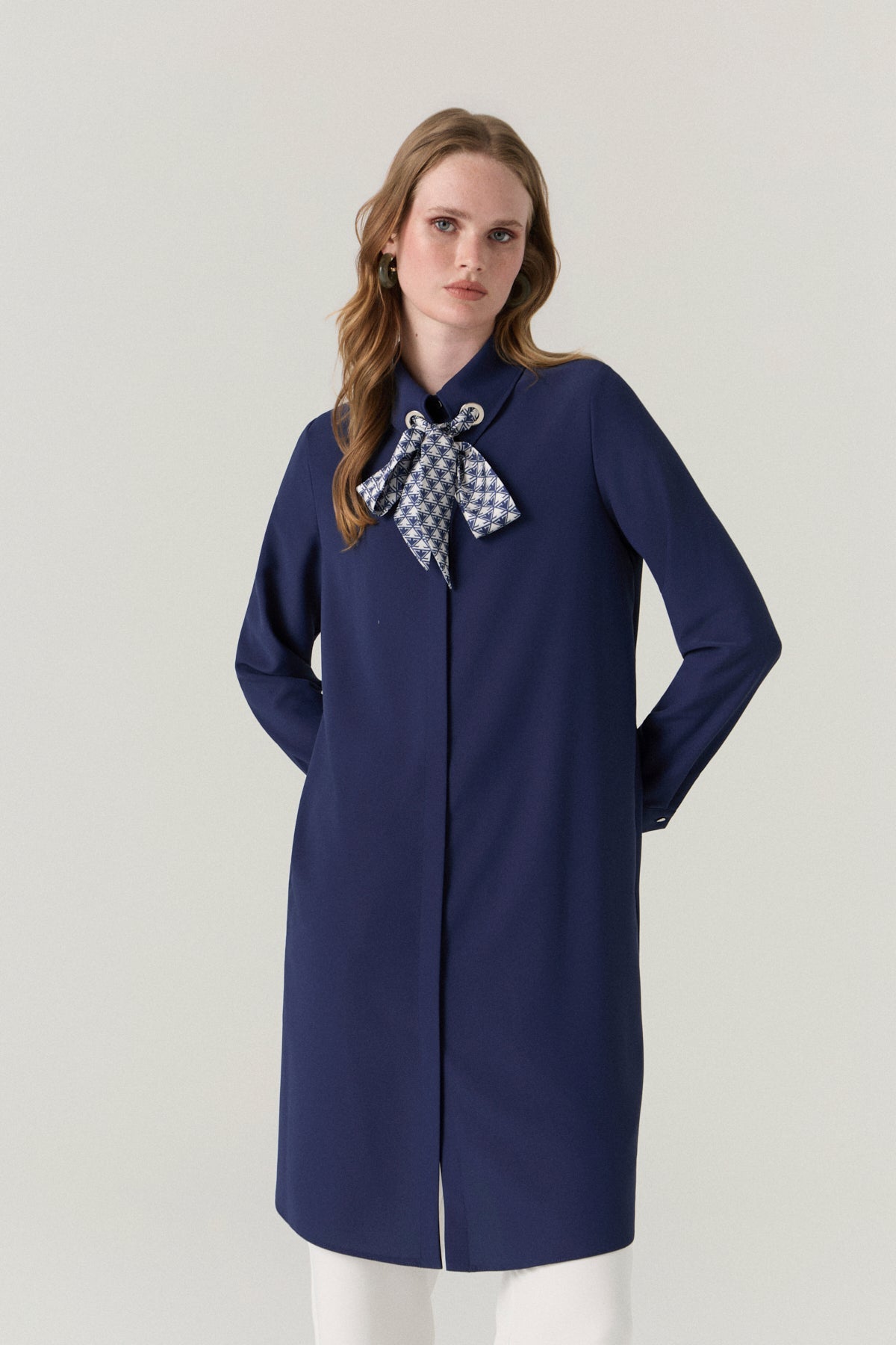 T-1657 SHON TUNİK 38-46 Lacivert Tunik 1657