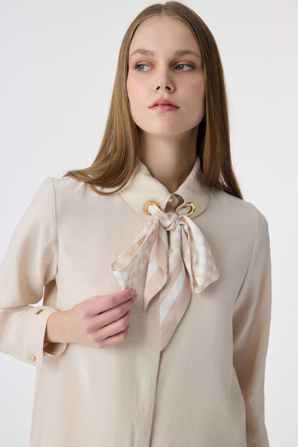T-1657 VALEA TUNİK 38-46 Bej Tunik 1657