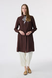 T-1657 VALEA TUNİK 38-46 Kahve Tunik 1657